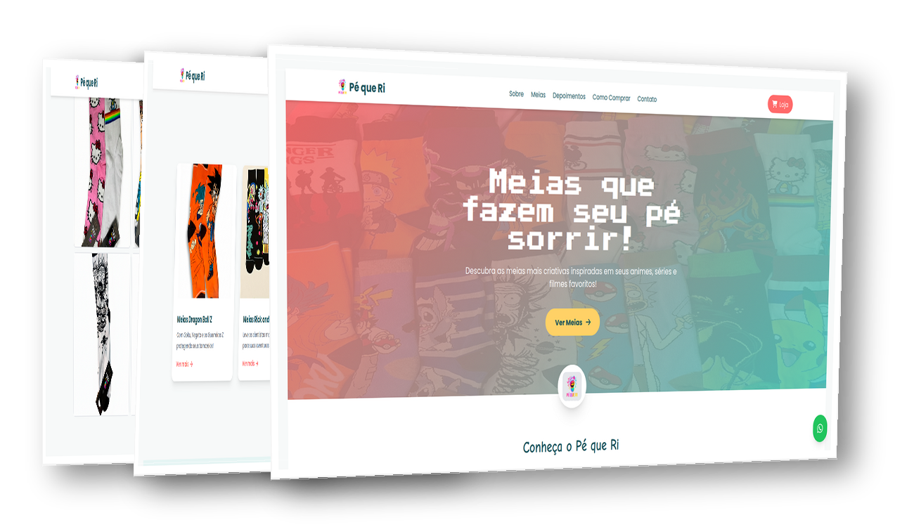 Tela do projeto Loja Pé Que Ri.